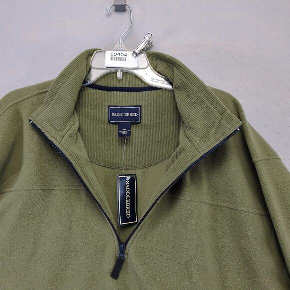NWT Saddlebred Green 1/4 Zip Fleece Jacket Men's XXL Mock Neck Pockets Casual - Picture 3 of 10